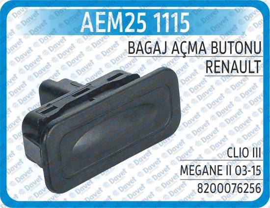 AEM 251115 Bagaj Acma Butonu Clio Iii Megane Ii 03-15